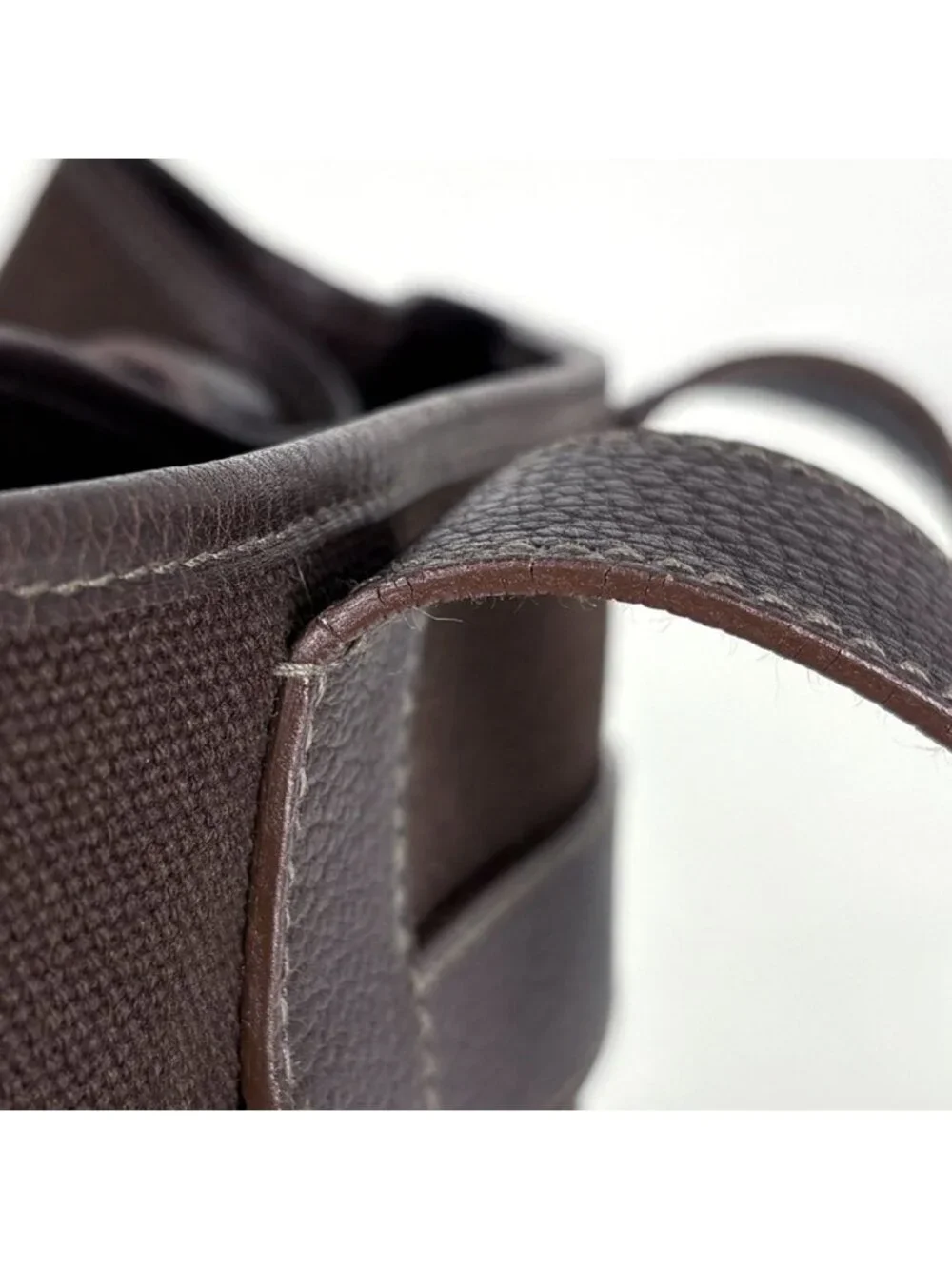 Hermes Petite Ceinture MM Tote Canvas Brown